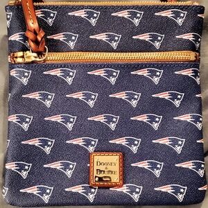 Dooney & Bourke Navy Crossbody Bag | New England Patriots Logo | Leather Trim |